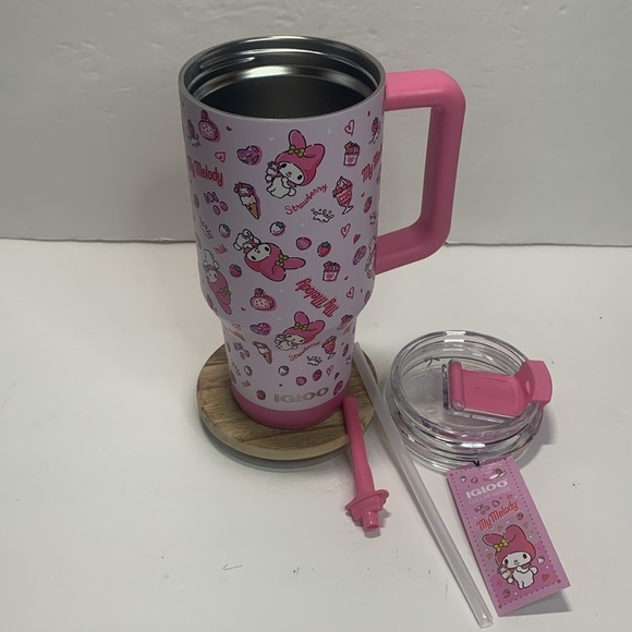 Hello Kitty BFF My Melody Travel Tumbler Mug 32 Oz Igloo Limited Edition New - Picture 9 of 10